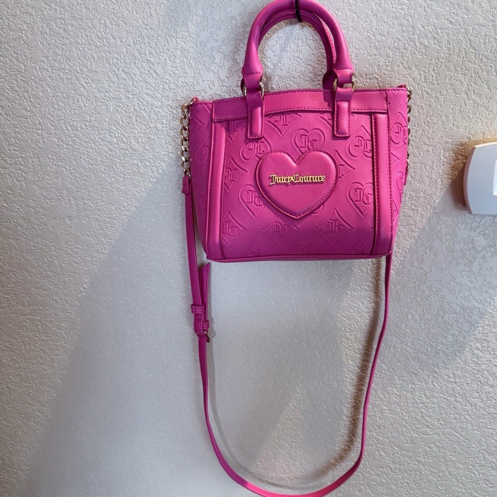Juicy Couture Girls Night Out Mini Tote Purse Hot Pink - Picture 2 of 5